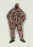 Walter Oltmann, Pod Suit 20, 2013, ink, bleach and watercolour on paper