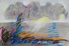 Kevin Atkinson, Abstract Landscape I, pastel on paper