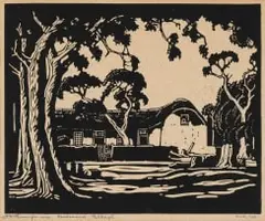 Jacobus Hendrik Pierneef, Twee Jonggezellen, Tulbagh (Nilant 12), 1936, linocut on paper