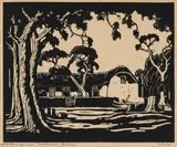Jacobus Hendrik Pierneef, Twee Jonggezellen, Tulbagh (Nilant 12), 1936, linocut on paper