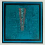 Larry Scully, Blue Abstract, 1975, colour photolithograh on paper