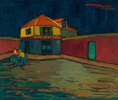 John McLaren, An Estaminet in Poperinghe, gouache on paper