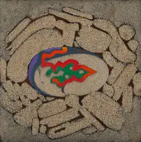 Peter Webber, Cellular Organic Abstract, mixed media with sand on canvas