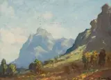Edward Roworth, Mountain Landscape, oil on board