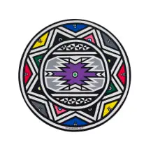 Esther Mahlangu, Ndebele Pattern in a Circle, 2019, acrylic on canvas