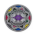 Esther Mahlangu, Ndebele Pattern in a Circle, 2019, acrylic on canvas