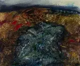 Lynette ten Krooden, Abstract Landscape in Gold and Silver