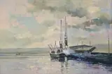 Errol Boyley, Harbour Scene, oil on board