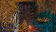 Regi Bardavid, Composition with Fish and Insect, oil on canvas