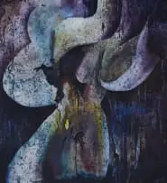 Avhashoni Mainganye, Abstract Composition in Purple, 1990, oil on board