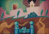 Zak Benjamin, The Blue Chair, 1995, acrylic on board in artist's hand-painted frame