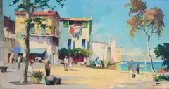 Cecil Rochfort D'Oyly-John, Sea Village, oil on canvas laid down on board