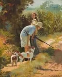 Mari Vermeulen-Breedt, Kinders op Pad Om Duiwe te Jag op, Highveld (Children on Their Way to Go Hunt doves, Highveld), 2009, oil on canvas