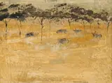 Gordon Vorster, Wildebeeste, oil on board