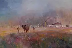 Errol Boyley, Ploughing in Spring, oil on canvas
