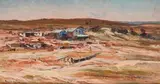 Adriaan Boshoff, Myntoneel Middelburg (Mining Scene, Middelburg), oil on canvas laid down on board