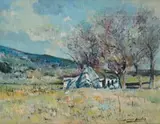 Errol Boyley, Landscape with Cottage and Trees, oil on canvas laid down on board