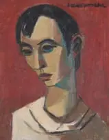Maurice van Essche, Clown, oil on board