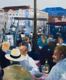 André François van Vuuren, Restaurant Scene, 2001, oil on canvas