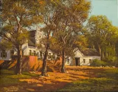 Cape Dutch House and Cottage by Tinus de Jongh, oil on canvas, sold Apr 2026