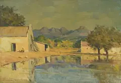 Herbert Coetzee, On a Farm Near Faure (Cape), 1951, oil on canvas laid down on board