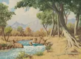 Willem Hermanus Coetzer, Transvaal Lowveld, oil on canvas laid down on board