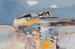 Nico Roos, Abstracted Landscape, watercolour on paper