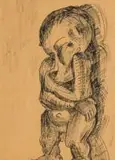 Alexis Preller, Study for Rima, pen on paper