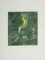 Dumisani Mabaso, Abstract in Green and Yellow, colour monotype on paper