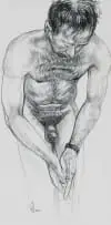 Diane Victor, Nude Male Figure, 2002, charcoal on paper