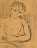 Alexis Preller, Young Man, 1941, pencil on paper
