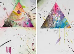 Matthew Hindley, Abstract with Triangles, two, 2021, watercolour and ink on paper