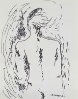 Sheila Cussons, Figure from Behind, 1989, felt tip pen on paper