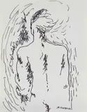 Sheila Cussons, Figure from Behind, 1989, felt tip pen on paper