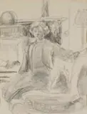 Maud Sumner, Interior/Lady Riddel, 1987, pencil on sketchbook paper