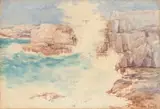 Hermanus Kus (Hermanus Coast) by Hugo Naude, watercolour on paper, offered Apr 2026