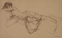 William Russell Flint, Loletta, pastel on paper
