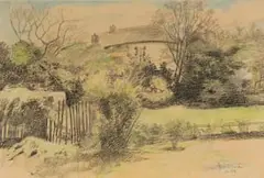 Frans Oerder, Helen's Gate, PTA, 1943, colour pastel and charcoal on paper