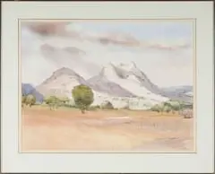 Walter Westbrook, Landscape with Mountains and Trees, 1990, watercolour on paper