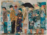 Dominic Tshabangu, Day of the Youth, 1998, collage on paper