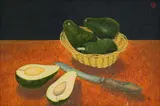 Clarence Wilson, Still Life with Avocados, watercolour on paper laid down on board