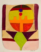 Trevor Coleman, Interlock, 1968, oil and mixed media on paper