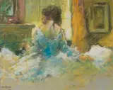 Alexander Rose-Innes, Seated Figure (recto); Seated Nude (verso), pastel on paper