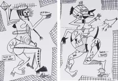 Blessing Ngobeni, Horror of Soft Heart; Horror of Beauty, two, 2024, ink on paper