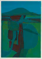 Fred Schimmel, Abstract Landscape in Green, 1979, colour screenprint on paper