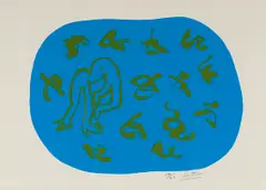 Walter Battiss, Figure and Characters, silkscreen on paper