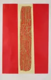 Larry Scully, Red and Gold Cityscape, 1970, colour screenprint on paper