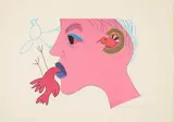 Walter Battiss, Moving Birds, colour screenprint on paper