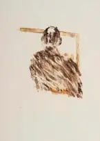 Herman Van Nazareth, Abstract Figure, 1970, colour lithograph on paper