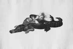 Diane Victor, Let Sleeping Crocs Lie, 2012, etching and blind embossing on paper